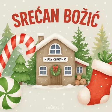 Честитка за Божић, Божићна честитка, cestitka za Bozic
